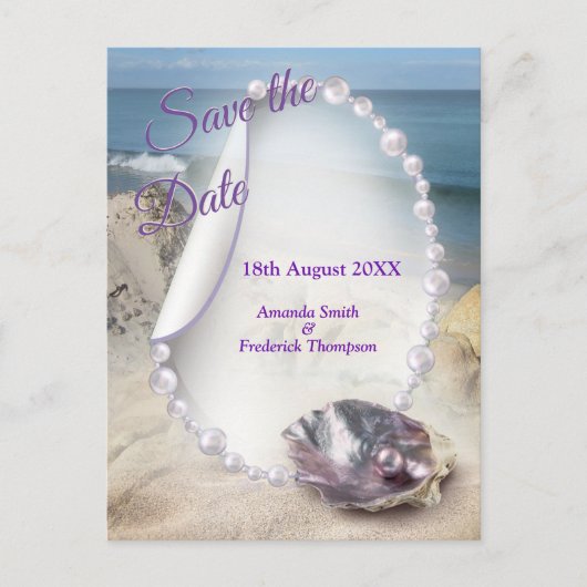 Moeder van Parels Samengevoegd als Liquid Swirls Aankondigingskaart (Voorkant)