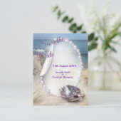 Moeder van Parels Samengevoegd als Liquid Swirls Aankondigingskaart (Staand voorkant)