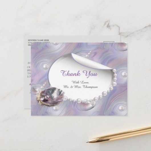 Moeder van Parels Samengevoegd als Liquid Swirls Briefkaart (Voorkant / Achterkant in situ)