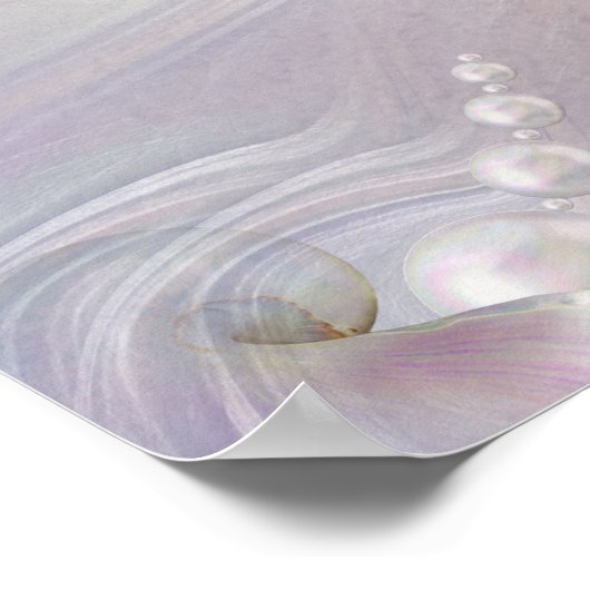 Moeder van Parels Samengevoegd als Liquid Swirls Poster (Hoek)