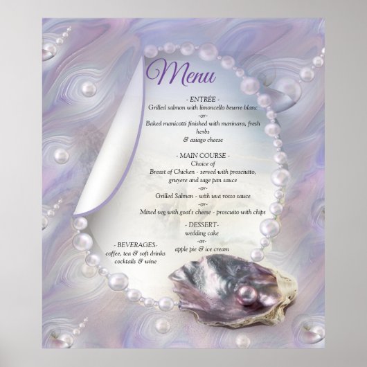 Moeder van Parels Samengevoegd als Liquid Swirls Poster (Voorkant)