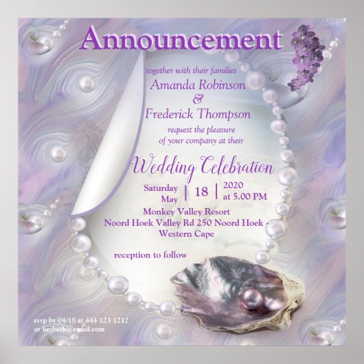 Moeder van Parels Samengevoegd als Liquid Swirls Poster (Voorkant)