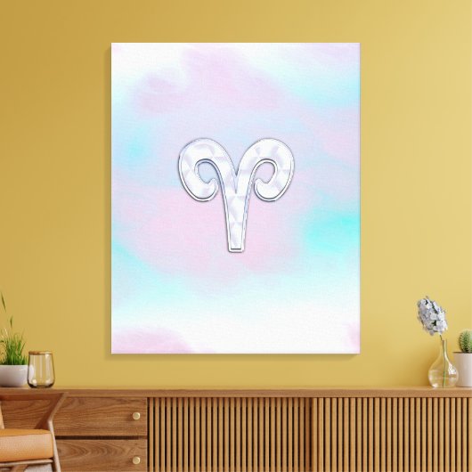 Moeder van parelstijl Aries Zodiac Sign Canvas Afdruk (Insitu (Woonkamer))