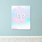 Moeder van parelstijl Aries Zodiac Sign Canvas Afdruk (Insitu (Houten vloer))