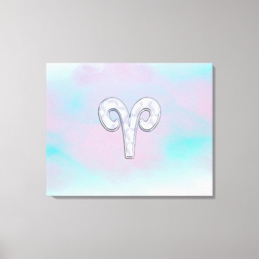 Moeder van parelstijl Aries Zodiac Sign Canvas Afdruk (Voorkant)