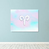 Moeder van parelstijl Aries Zodiac Sign Canvas Afdruk (Insitu (Houten vloer))
