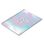 Moeder van parelstijl Aries Zodiac Sign Notitieboek (Linkerzijde)