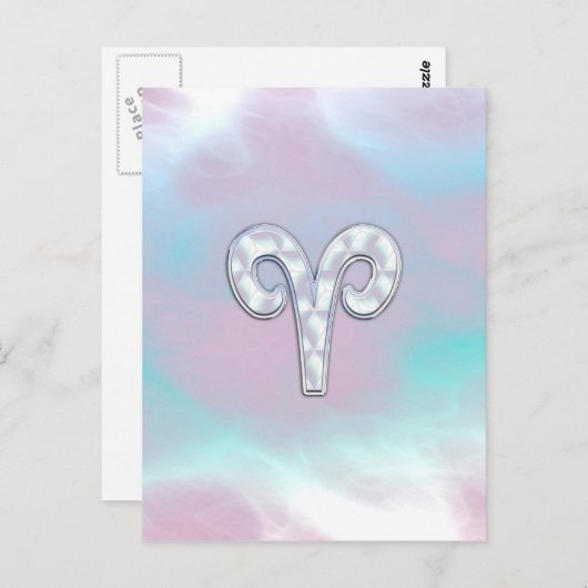 Moeder van parelstijl Aries Zodiac-symbool Briefkaart (Voorkant / Achterkant)