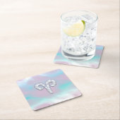 Moeder van parelstijl Aries Zodiac-symbool Kartonnen Onderzetters (Insitu)