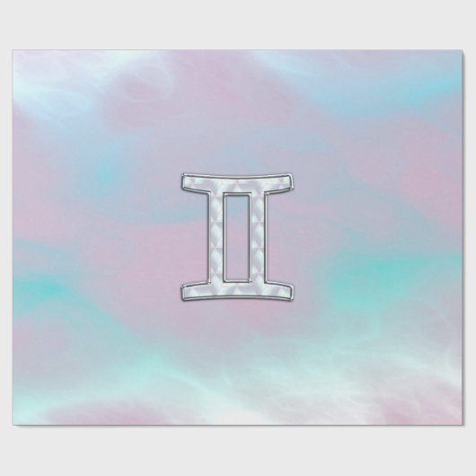 Moeder van parelstijl Gemini-dierentuin Cadeaupapier (Vlak)