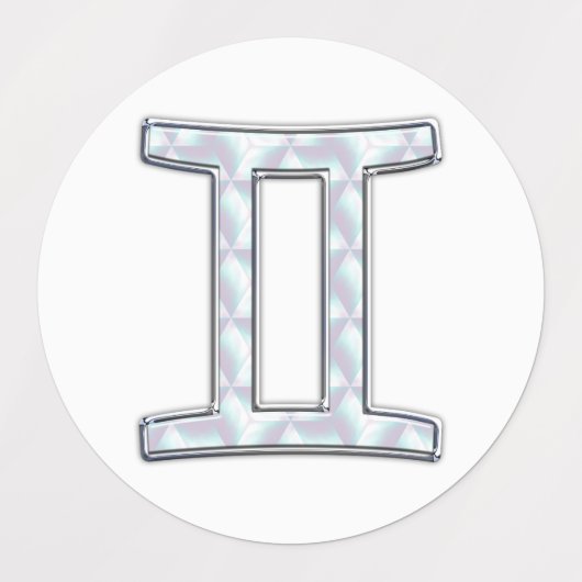 Moeder van parelstijl Gemini-dierentuin Labels (Design 1)