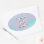 Moeder van parelstijl Gemini-dierentuin Ovale Sticker (Envelop)