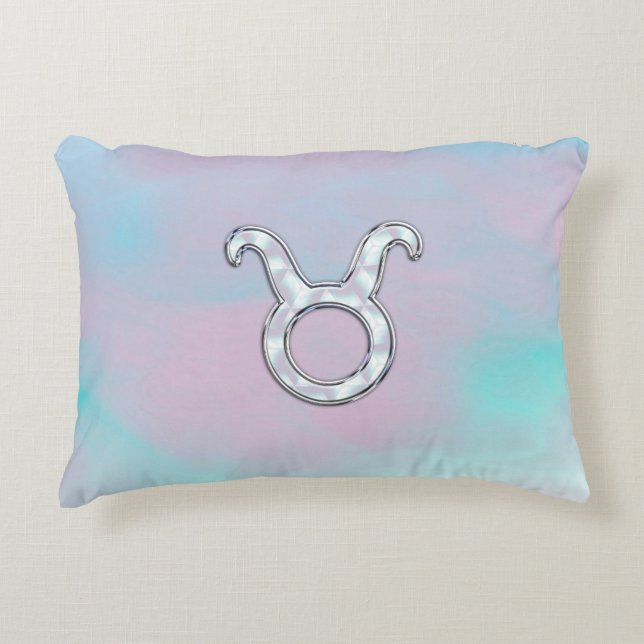 Moeder van Parelstijl Taurus Zodiac Horoscope Decoratief Kussen (Voorkant)
