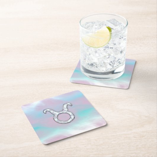 Moeder van Parelstijl Taurus Zodiac Horoscope Kartonnen Onderzetters (Insitu)