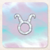 Moeder van Parelstijl Taurus Zodiac Horoscope Kartonnen Onderzetters (Voorkant)