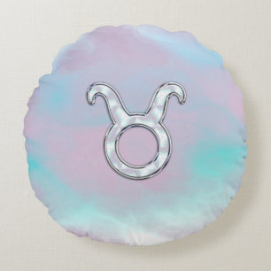 Moeder van Parelstijl Taurus Zodiac Horoscope Rond Kussen