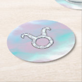 Moeder van Parelstijl Taurus Zodiac Horoscope Ronde Kartonnen Onderzetter (Gebogen)
