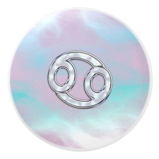 Moeder van Parelstijlkankerdiersymbool Keramische Knop (Voorkant)