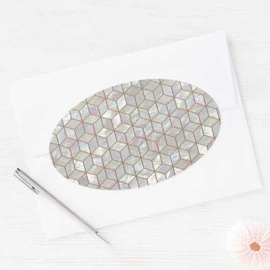 Moeder van ParelTegels Ovale Sticker (Envelop)