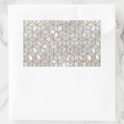 Moeder van ParelTegels Rechthoekige Sticker (Tas)