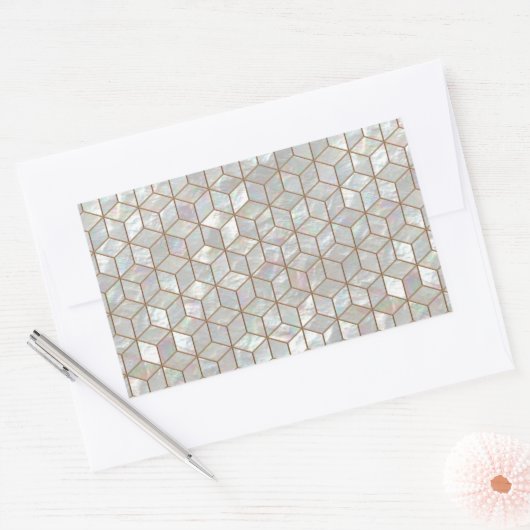 Moeder van ParelTegels Rechthoekige Sticker (Envelop)