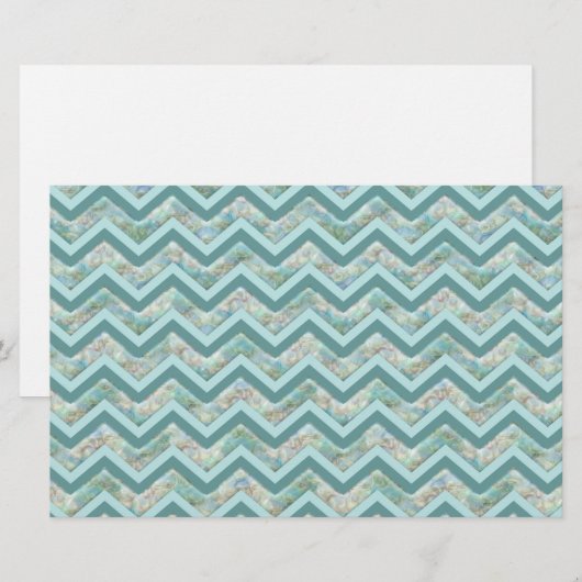 Moeder van Pearl Blauwgroen ZigZag Briefpapier (Voorkant / Achterkant)