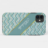 Moeder van Pearl Blauwgroen ZigZag Case-Mate iPhone Case (Achterkant (horizontaal))
