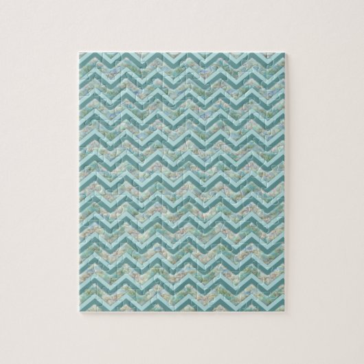 Moeder van Pearl Blauwgroen ZigZag Legpuzzel (Verticaal)