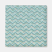 Moeder van Pearl Blauwgroen ZigZag Magneet (Voorkant)