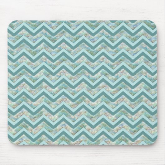 Moeder van Pearl Blauwgroen ZigZag Muismat (Voorkant)