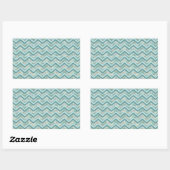 Moeder van Pearl Blauwgroen ZigZag Rechthoekige Sticker (Vel)