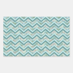 Moeder van Pearl Blauwgroen ZigZag Rechthoekige Sticker