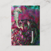 MOEDER VAN PEARL EN SEAHORSE MONOGRAM roze fuchsie Visitekaartje (Achterkant)