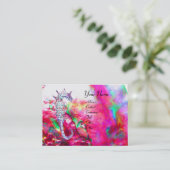 MOEDER VAN PEARL EN SEAHORSE MONOGRAM roze fuchsie Visitekaartje (Staand voorkant)