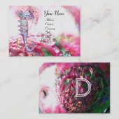 MOEDER VAN PEARL EN SEAHORSE MONOGRAM roze fuchsie Visitekaartje (Voorkant / Achterkant)