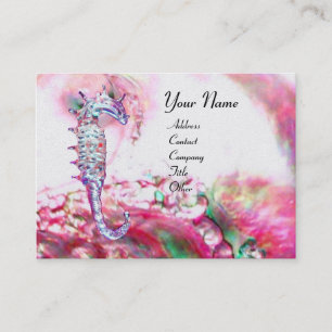 MOEDER VAN PEARL EN SEAHORSE MONOGRAM roze fuchsie Visitekaartje
