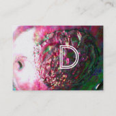 MOEDER VAN PEARL EN SEAHORSE MONOGRAM roze fuchsie Visitekaartje (Achterkant)