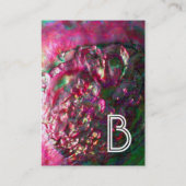 MOEDER VAN PEARL EN SEAHORSE MONOGRAM roze fuchsie Visitekaartje (Achterkant)