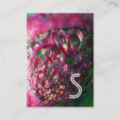 MOEDER VAN PEARL EN SEAHORSE MONOGRAM roze fuchsie Visitekaartje (Achterkant)