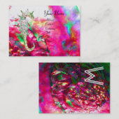 MOEDER VAN PEARL EN SEAHORSE MONOGRAM roze fuchsie Visitekaartje (Voorkant / Achterkant)