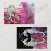 MOEDER VAN PEARL EN SEAHORSES MONOGRAM roze fuchsi Visitekaartje (Voorkant / Achterkant)