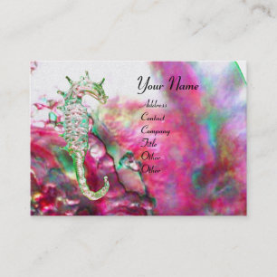 MOEDER VAN PEARL EN SEAHORSES MONOGRAM roze fuchsi Visitekaartje