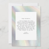 Moeder van Pearl Holographic Photo Afstuderen Bedankkaart (Achterkant)