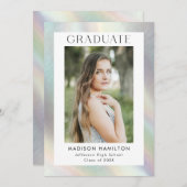Moeder van Pearl Holographic Photo Graduation Part Kaart (Voorkant / Achterkant)