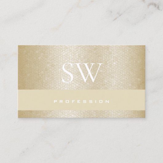 Moeder van Pearl Pastel Beige Patroon met Initiale Visitekaartje (Voorkant)