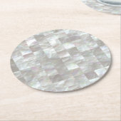 Moeder van Pearl. Ronde Kartonnen Onderzetter (Gebogen)