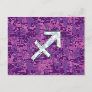 Moeder van Pearl Sagittarius Symbol Fuchsia Camo Briefkaart