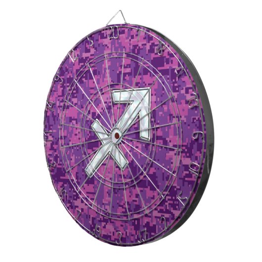 Moeder van Pearl Sagittarius Symbol Fuchsia Camo Dartbord (Voorkant Rechts)