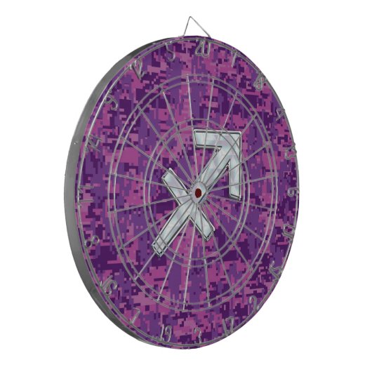 Moeder van Pearl Sagittarius Symbol Fuchsia Camo Dartbord (Voorkant Links)