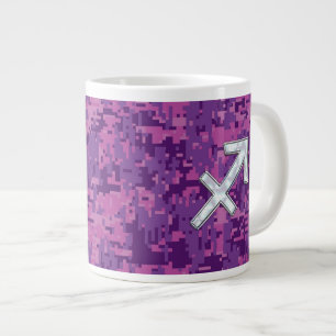 Moeder van Pearl Sagittarius Symbol Fuchsia Camo Grote Koffiekop